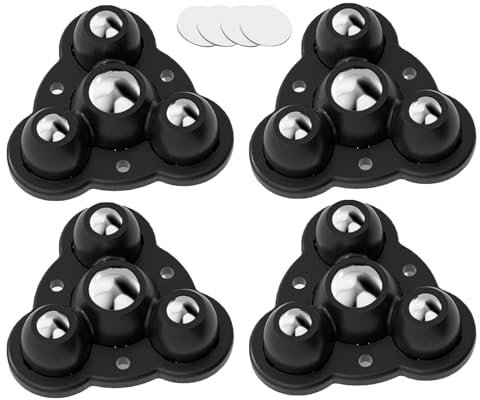 Ruedas Giratorias Autoadhesivas | 4 Ruedas Giratorias, Ruedas Giratorias, Ruedas Para Aparatos | Rollos Adhesivos, Capacidad De Carga Giratorio 360 Grados, Rollo Genérico Para Muebles Pequeños
