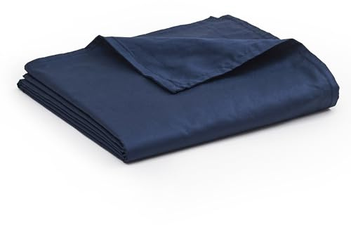 YnM 100% Oeko-Tex Certified Cotton Soft, Cozy and Breathable Duvet Cover for Weighted Blankets (152cm x 203cm)-Navy Print