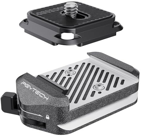 PGYTECH Quick Release Plate & Clamp V2, Arca Swiss Plate Camera Mount with 1/4 to 3/8 Screw Thread for Sony/Nikon/Fuji/Canon/DJI Switch Between Tripod/Monopod/Slider/Stabilizers(Clamp + Plate)