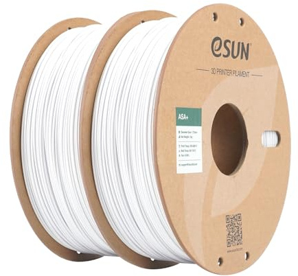 eSUN ASA+ Filament 1.75mm, Kaltes Weiß,2KG | Wetterfestes 3D Drucker Filament für Funktionsbauteile im Außenbereich, 1KG (2.2 LBS) pro Spule, 2 Rollen 3D Druck Filament