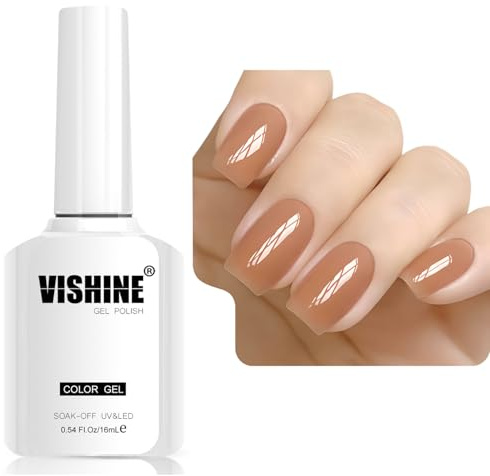 Vishine Smalto gel UV trasparente marrone nudo 16 ml E040
