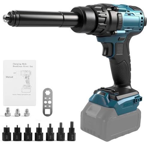 2-in-1 Akku Nietzange Set für Ma-kita Akku 18V Li-Ion,für Nieten 2.4mm/3.2mm/4.0mm/4.8mm,Bürstenloser Nietwerkzeug für Baustellen, Autoreparaturen & Heimwerker (Ohne Akku)