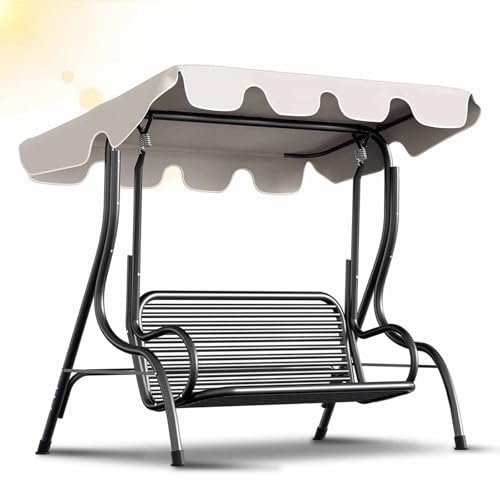Swing Chair Canopy Replacement,Replacement Canopy for Swing Seat 2 & 3 Seater,Waterproof, Windproof, Anti-UV, Heavy Duty Rip Proof Hammock Top Cover(Cover Only),001,190 * 132 * 15cm