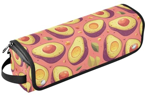 Niedliche Avocados Pfirsich 2-in-1 Lockenstab Reisetasche mit hitzebeständiger Matte, abnehmbarer Haarstyling-Zubehör-Organizer für Glätteisen, Glätteisen, Lockenstäbe, Reiseutensilien für Frauen