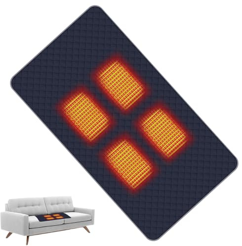 Bexdug Alfombrilla de asiento portátil con calefacción, cojín de asiento de estadio con 3 niveles de temperatura, tapete calentador portátil de protección contra sobrecalentamiento para soporte lumbar