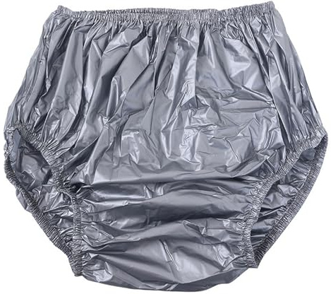 XUOUP Erwachsene Plastik Windelhose, Inkontinenz-Slip, Postoperative Schutzhosen, Wasserdicht, Auslaufsicher, Für Längere Bettruhe, Medizinisches Personal Gray,XS
