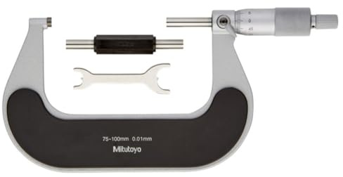 Mitutoyo 102-304 Bügelmessschraube M310-100, 75-100 mm | 0,01 mm Ablesung, Ratschenstopp, Hartmetall