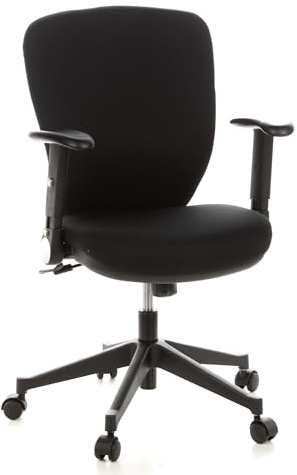 hjh OFFICE 653620 Proffs kontorsstol TRAFFIC 20 - Kontorsstol med ergonomiskt ryggstöd, Synkrongunga, Höjdjusterbara, nedfällbara armstöd, Bred skålad sits, Enfärgad