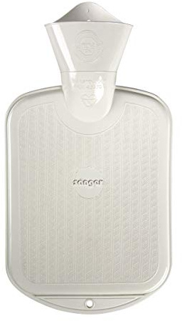 Sänger Wärmflasche 0,8 Liter Gummi Weiss, Naturgummi, Premium Gummiwärmflasche, Wärmeflasche Kinder geeignet