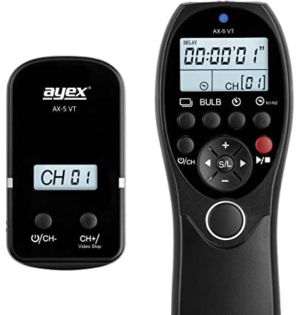 ayex AX 5 VT foto & video wireless timer telecomando per scatto a distanza compatible per Camcorder e fotocamere (S2)