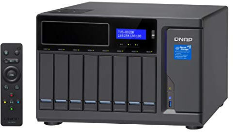 QNAP TVS-882BR Ethernet/LAN Bureau Noir NAS - Serveurs de stockage (Disque dur, SSD, M.2, Série ATA II, Série ATA III, 2.5/3.5, 0, 1, 5, 6, 10, JBOD, FAT32,HFS+,NTFS,exFAT,ext3,ext4, 3,4 GHz)