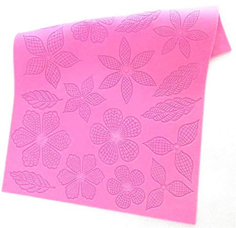 Big Flower&Leaves Pattern Silicone Lace Mold Sugar Craft Fondant CakeLace Mat Bakeware Pad Baking Mats Mould Cupcake Brim Decoration Mold Kitchenware DIY Baking Supplies - 39.5X28cm