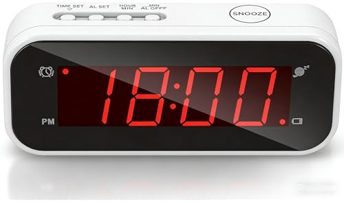 Timegyro kleine Digitale batteriebetriebene Uhr, LED Schreibtischuhr batteriebetrieben nur Akku Wecker mit Snooze Helligkeit Einstellbar 12/24 Modus für Schlafzimmer,Regal,Reisen