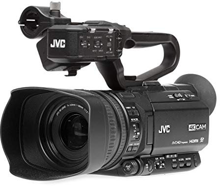 JVC GY-HM250E 4K UHD, 4:2:2 Full HD, IP-Camcorder, 1/2,3 CMOS Sensor, 12.4 MP, Livestreaming, IP-Remote, FTP Filetransfer, grafische Überblendungen, 12-fach opt. Zoom, für SDHC/SDXC-Karten, XLR Audio