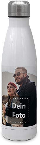 PhotoFancy Trinkflasche mit Foto - Thermosflasche mit eigenem Foto Bedrucken - Thermo-Trinkflasche Bedruckt - Aluminiumflasche mit Foto
