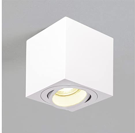 lambado® Premium LED Aufbaustrahler/Deckenstrahler Set inkl. 230V GU10 Spots - Eckige Aufbauleuchte/Deckenspots in weiss