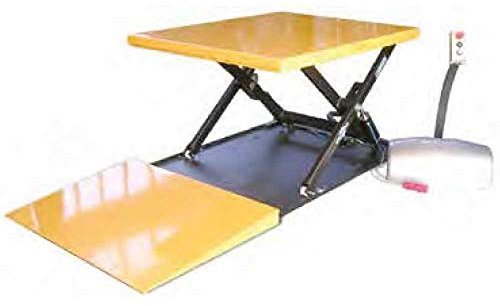 Piattaforma elevatrice elettroidraulica a pantografo ribassata h.cm 10 con piano di sollevamento fisso elevatore a forbice cm.156x114 tavolo sollevatore portata Kg.1000 h.cm.100 NPF200EDF