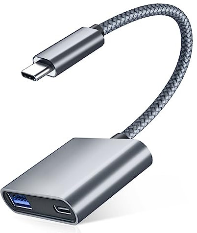 Ruxely Adaptateur Câble USB C OTG avec Power Supply,Charge Type C 60 W PD et Chargeur Répartiteur USB 3.0,Thunderbolt 3 pour Google TV Chromecast,MacBook Pro,iPad 10 Air Mini 6,Samsung S20 S21 S22 S23