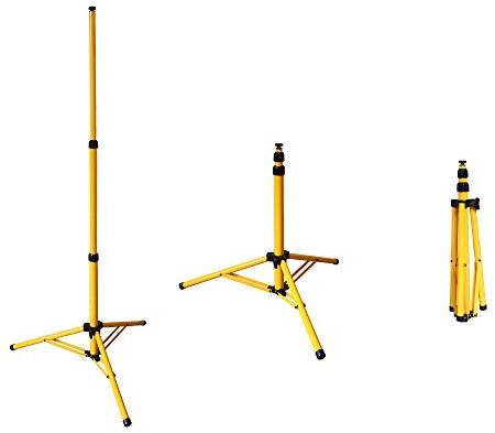 Lospitch - Trépied télescopique - Hauteur réglable - Idéal pour spot de chantier ou projecteur LED - Couleur : jaune