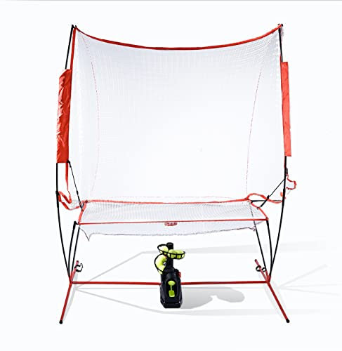 Set Da Allenamento per tennis con rete di cattura (12 lb) per principianti, bambini, allenatori di tutti i livelli ed età che praticano da soli il tennis a casa e all'aperto, AC/batteria