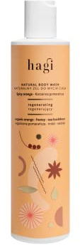 Hagi Natural Spicy Orange Duschgel | Befeuchtet und Regeneriert, Haut pH-Wert, Natürliche Inhaltsstoffe, Honig, Sanddorn, Orange | Orangenduft, Würziger Duft | 300 ml