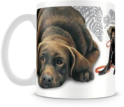 Giftme Chocolate Labrador Dog Lover Birthday Christmas Coffee Tea Mug - Unique 11oz White Ceramic