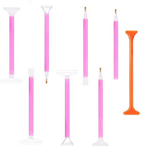 Teaaha 8STK 5D Diamond Art Painting Zubehör Stifte Set Diamantmalerei Stift Kunststoff Diamond Malstift Diamant Malerei Werkzeuge Für DIY Diamantmalerei Stickerei Nagelwerkzeug Painting Craft
