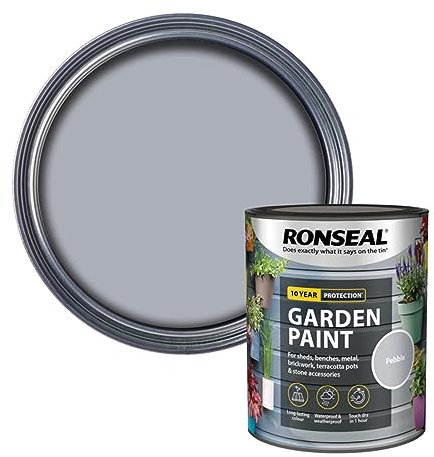 SAVING HUB Fence Paint Garden Shed Paint 750ml - Exterior Wood Paints Tin Waterproof, Weatherproof Paints - For Benches, Metal, Brickwork, Terracotta Pots, Stones Tin (Pebble)