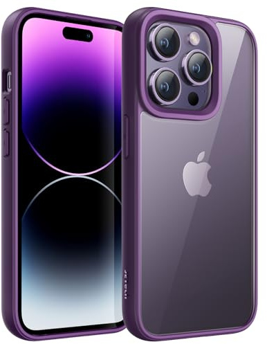 JETech Case for iPhone 14 Pro Max, Deep Purple | Solid Color Matte TPU Frame, Scratch Resistant, Clear Back Phone Cover