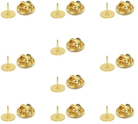 BOUMVID Chiusure a Farfalla con Spilla, 10 Pairs Frizione per Pin Farfalla, Metallo Spille, Farfalla Frizione con Vuoto, Butterfly Clutch Tie Tacks per Artigianato e Gioielli Making (Oro)