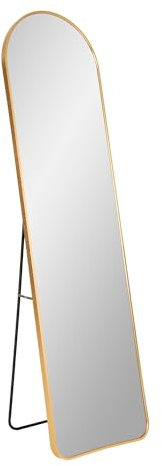 möbelando Spiegel >Madrid< in Messing, Alu, Glas - 40x150x3cm (BxHxT)