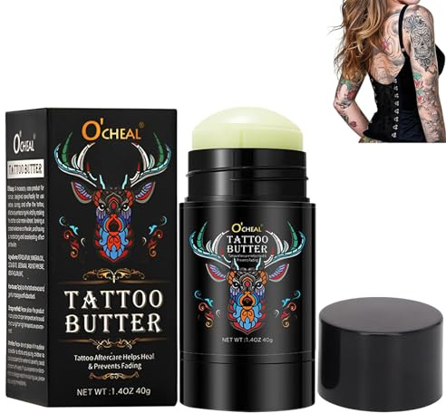 Tattoo Balm Cream 1.4oz Tattoo Aftercare Butter Balm,Natural Without Lrritation Tattoo Aftercare Cream for New Tattoos to Skin Repairing Promotes Healingand Old Tattoos to Enhances Color Moisturizes