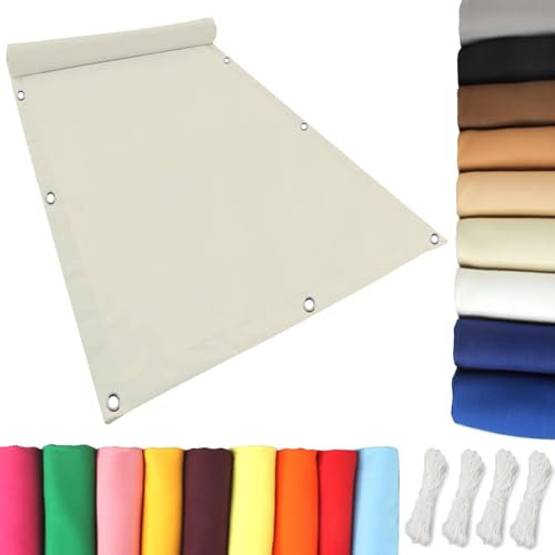 Vela Ombreggiante Parasole 3.5 x 5 m Tenda a Vela Parasole, Rete di Protezione Uv, Telo Ombreggiante Pes Protección Rayos UV per Piante di Fiori da Giardino, Color Crema