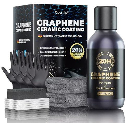 Kit de revêtement céramique graphène avancé 20H – 10 ans de protection UV et hydrophobe pour voitures, peinture, roues, détails automobiles