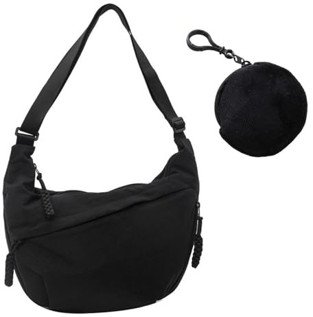 Borsa A Tracolla A Mezzaluna Da 1 Pezzo, Portamonete Rotondo In Peluche Da 1 Pezzo, Borsa A Tracolla Da Donna, Borsa A Tracolla Di Grande Capacità, Borsa A Tracolla Alla Moda