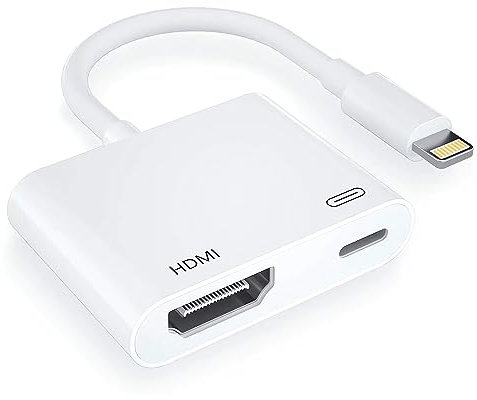 BLUESEABUY - Adaptador HDMI Lightning para iPhone y iPad, adaptador AV digital compatible con todos los iPhones y iPads para TV y monitor