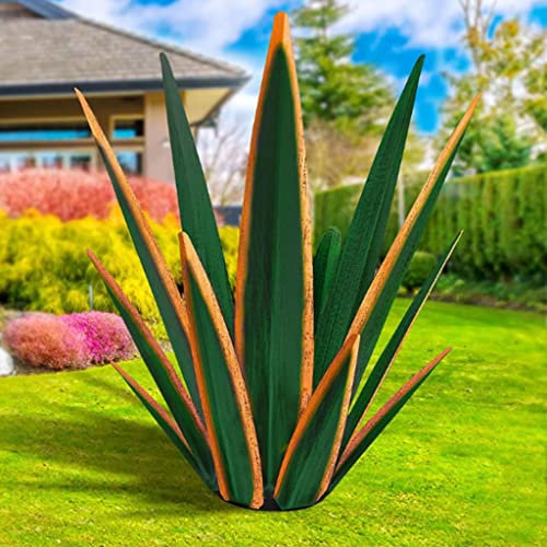 Statue de Jardin Lot de 2 Sculptures rustiques en Agave Décoration d'intérieur en métal Peint à la Main Statues de terrasse de Jardin en Agave Décorations de pelouse en Plein air