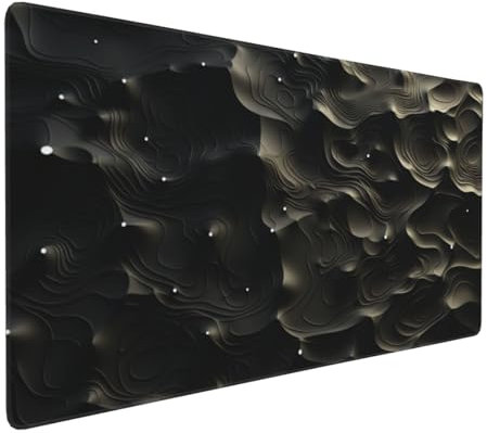 Gaming Mauspad XXL Weiß Mousepad 800x400x4mm Abstrakt Verlängertes Mauspad Schreibtischauflage,Genähte Kanten Mauspad,Verbessert Präzision und Geschwindigkeit Wasserdicht Geeignet für Büro und Spiele