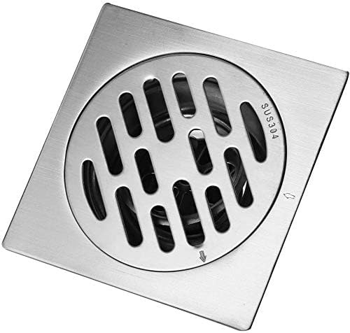 Risegun Bodenablauf Duschablauf 100x100 mm, Edelstahl Quadratisch Badablauf Geruchsverschluss Bodenablauf Dusche Abfluss Abdeckung für Badezimmer, Toilette, Badewanne, Balkon