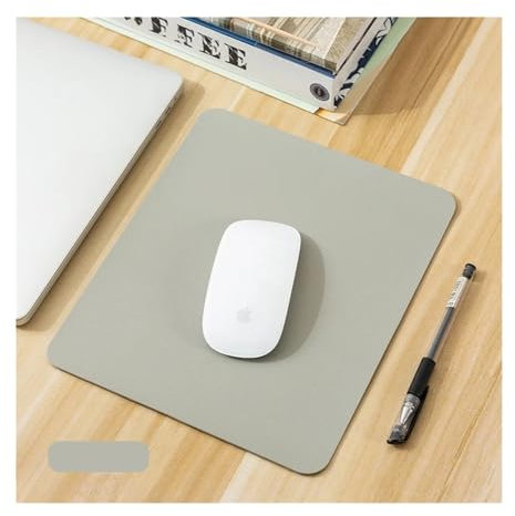 Pengchang Wasserdichtes einfarbiges PU-Leder-Mauspad, rutschfestes Gaming-Mauspad, Schulbedarf, Bürozubehör, Schreibtisch-Set, 24 x 30 cm(Grey,19x23cm)