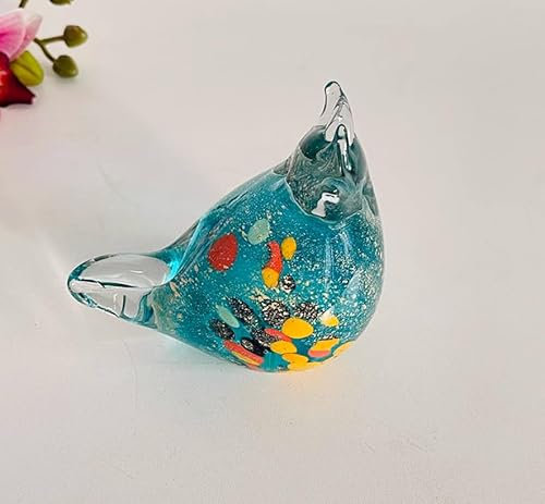 DECRZPB Farbige Glasurkunst farbige Vogel-Spatz-Taube-Glasfigur handgefertigt geblasene Briefbeschwerer Ornament Heimdekoration