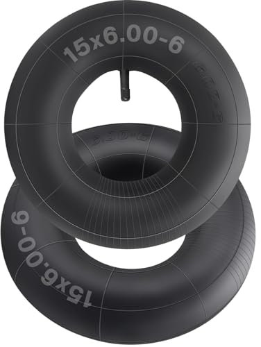 SIPARTS 2 Pack 15x6.00-6 Inner Tubes,Heavy Duty 15x600-6 Inner Tube with TR-13 Straight Valve Stem for Lawn Mowers, Yard Tractors, ATVs, Wheelbarrows, Go Karts, Golf Carts, Hand Trucks