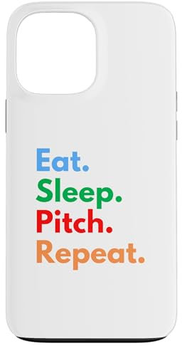 Eat Sleep Pitch Repeat pour les amateurs de pitching Coque pour iPhone 13 Pro Max