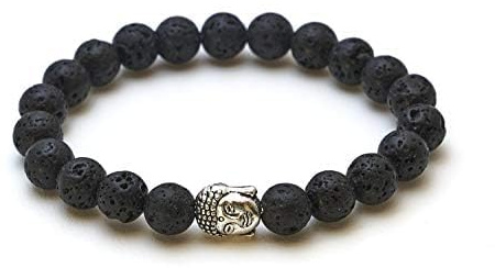 BERGERLIN Buddha Armband Damen Herren, Naturstein Edelstein, 8mm | Buddha Armband 8mm mit silbernem Charm: Edelstein Armband Damen & Herren, echt – vom deutschen Prüflabor bestätigt.