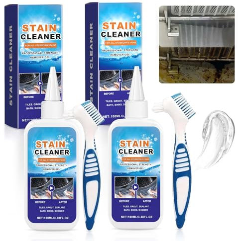 Household Stain Removing Gel, 100ml Washing Machine Cleaner, Washing Machine Cleaner for Washing Grout, Tile, Refrigerator, Windows, Bathroom, Kitchen Sink Stain (2)