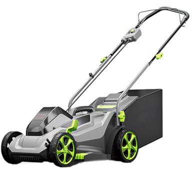 WRJAHCG Cortacésped Eléctrico Plegable,Cortacesped Electrico Bateria 7 Altura De Corte,Segadora De Hierba con Anchura De Corte De 41 Cm Cesta Colectora De 50 L