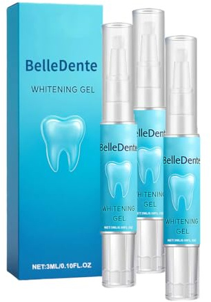 Gel per la cura dentale per denti bianchi - sbiancamento delicato contro scolorimento, alito fresco, 3 ml, con soda e menta per sorrisi brillanti (3 ml, 3 pezzi)