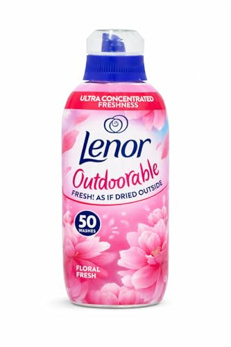 Lenor Outdoorable Fabric Conditioner Floral Fresh 50 Washes 700ml Ultra Concentrated Long Lasting Freshness Softener for Clothes Bedding Towels Indoor Drying Floral Scent Laundry Fabric Care Solution