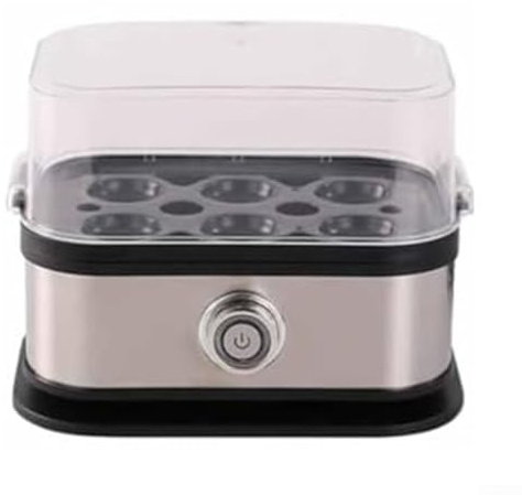 Olla de huevos de acero inoxidable 6 en 1, caldera de huevos con apagado automático, olla de capacidad para 6 huevos, bandejas extraíbles aptas para lavavajillas (normativa europea)