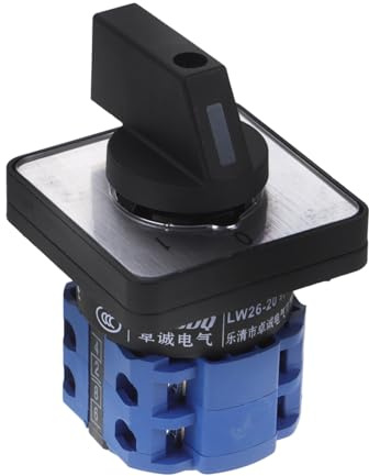 UKCOCO Interruptor de Leva Giratoria Posiciones Doble Fuente Alimentación Conmutador Transferencia para Control Motor y Sistemas Eléctricos